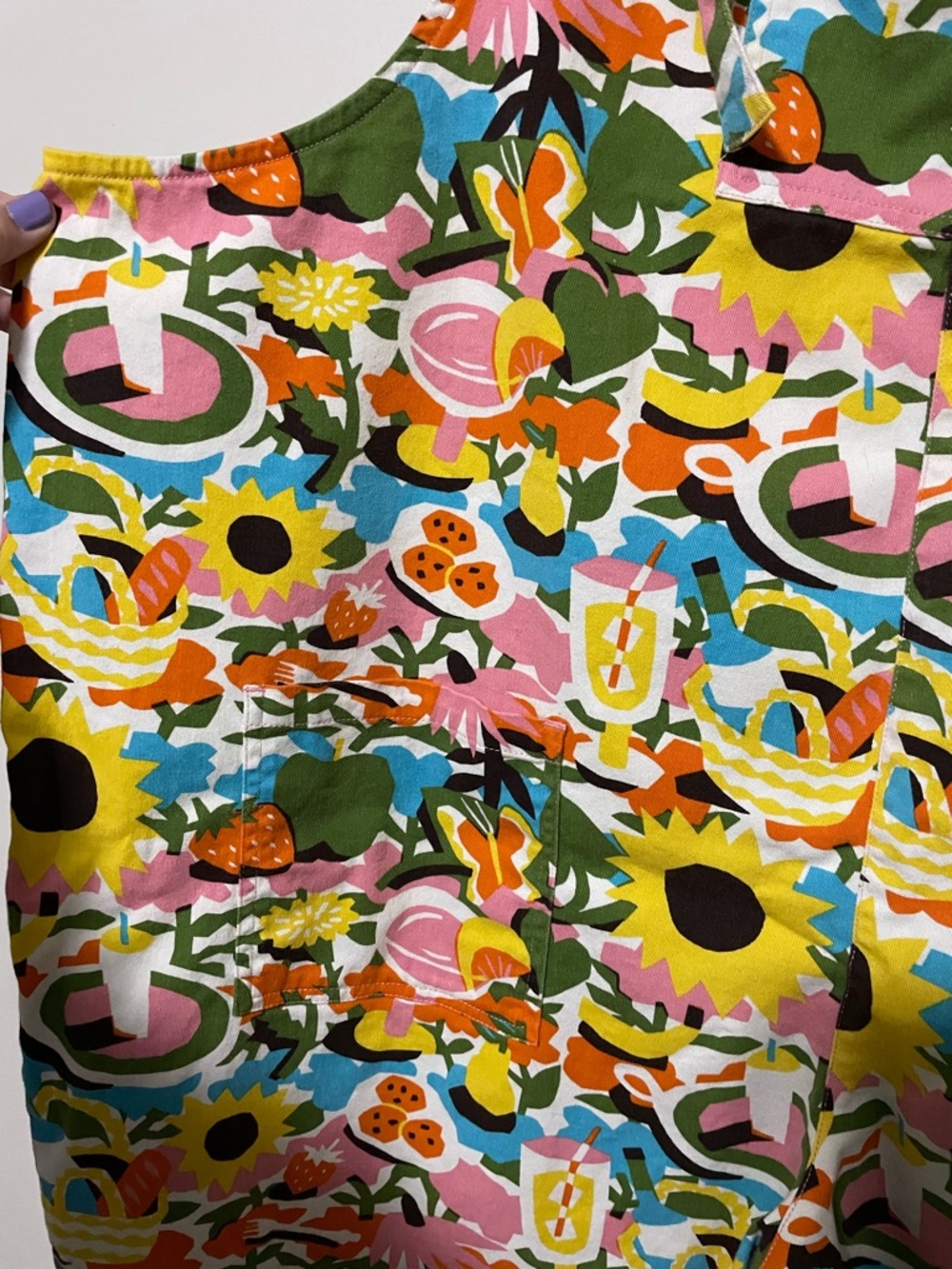 Lucy & Yak Summery print Dungarees - Picture 3 of 4